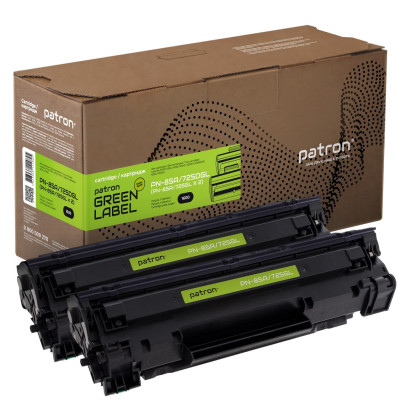 Картридж Canon 725, Black, LBP-6000/6020, MF3010, 1600 стор, Patron Green, Dual Pack (PN-85A/725DGL)