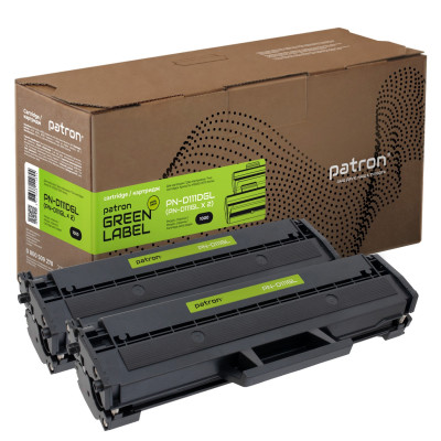 Картридж Samsung MLT-D111S, Black, SL-M2020/M2070, 1000 стор, Patron Green, Dual Pack (PN-D111DGL)