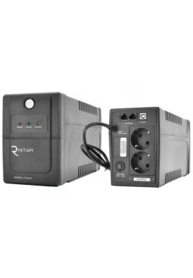 Джерело безперебійного живлення Ritar RTP850L-U (480W) Proxima-L, LED, AVR, 4st, USB, 2xSCHUKO socket, 1x12V9Ah, plastik Case Q4