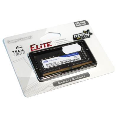 Пам'ять SO-DIMM, DDR4, 8Gb, 2400 MHz, Team Elite, 1.2V, CL16 (TED48G2400C16-S01)