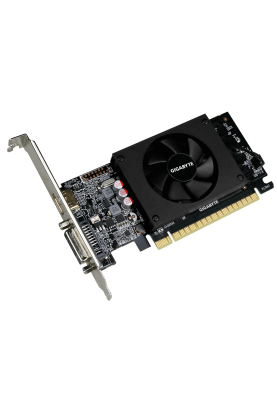 Відеокарта GeForce GT710, Gigabyte, 2Gb GDDR5, 64-bit, DVI/HDMI, 954/5010MHz, Low Profile (GV-N710D5-2GL)