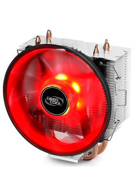 Кулер для процесора Deepcool GAMMAXX 300 R, алюміній/мідь, 1x120 мм Red LED, для Intel 115x/1200, AMD AMx/FMx