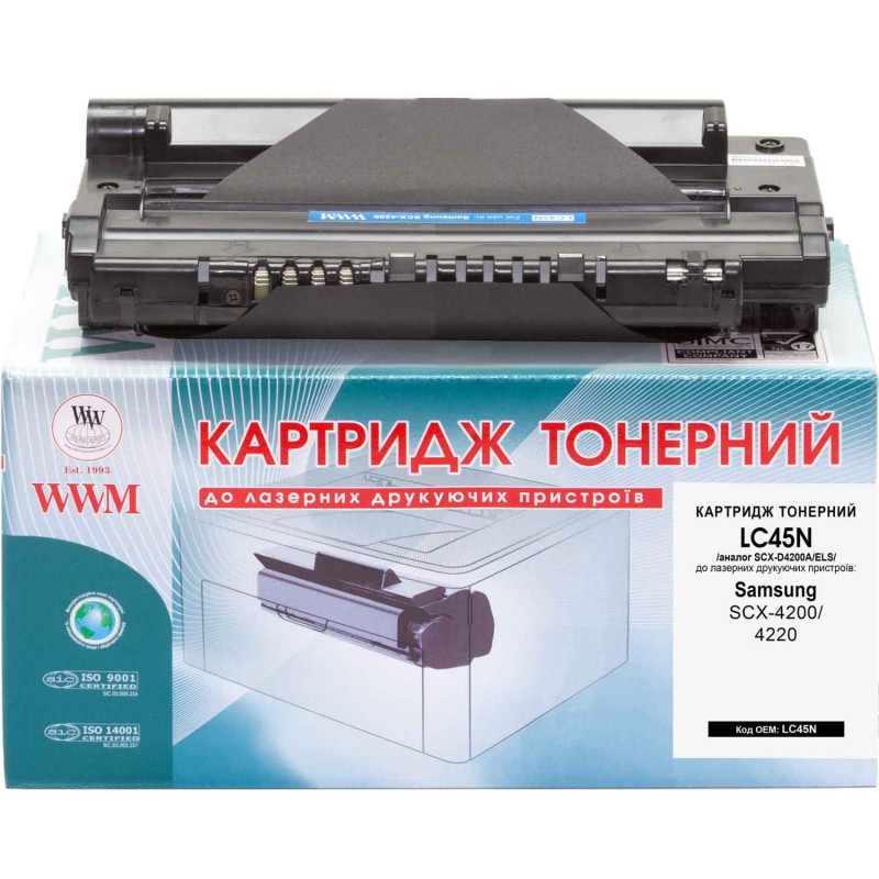 Картридж Samsung SCX-D4200A, Black, SCX-4200/4220, 3000 стор, WWM (LC45N)