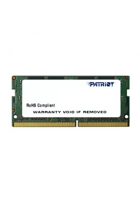 Пам'ять SO-DIMM, DDR4, 8Gb, 2400 MHz, Patriot, 1.2V, CL16 (PSD48G240081S)