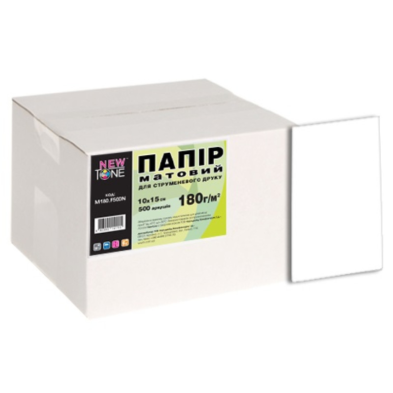 Фотопапір NewTone, глянсовий, A6 (10x15), 180 г/м², 500 арк (G180.F500N)