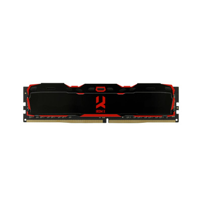 Пам'ять 8Gb DDR4, 3000 MHz, Goodram IRDM X, Black, 16-18-18-36, 1.2V, з радіатором (IR-X3000D464L16S/8G)