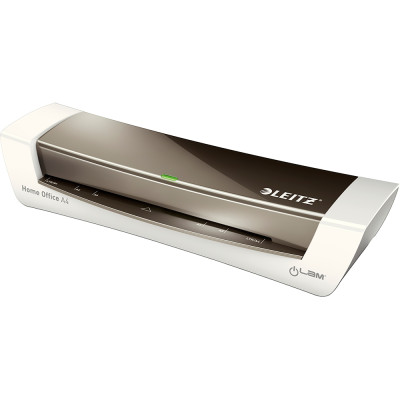 Ламінатор A4, Leitz iLAM Home Office A4, White/Black, 125 мкм, гарячі вали, фото ламінування, автовимкнення, 370 x 128 x 76 мм, 1,37 кг (7368-00-89)