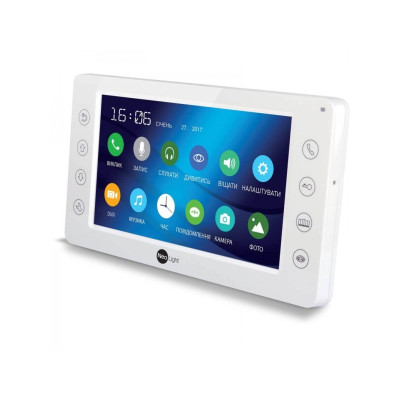 Монітор NeoLight KAPPA+ HD WF, White, 7" TFT LCD, PAL/NTSC, можливість підключити до двох панелей виклику та камер, 12 мелодій, керування замком, запис фото/відео, слот microSD, 240х140х16 мм
