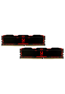 Пам'ять 8Gb x 2 (16Gb Kit) DDR4, 2666 MHz, Goodram IRDM X, Black, 16-18-18, 1.2V, з радіатором (IR-X2666D464L16S/16GDC)