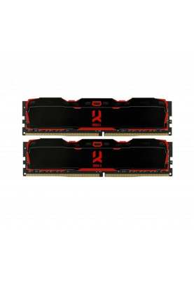 Пам'ять 8Gb x 2 (16Gb Kit) DDR4, 3000 MHz, Goodram IRDM X, Black, 16-18-18, 1.2V, з радіатором (IR-X3000D464L16S/16GDC)