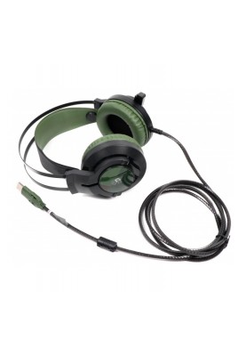 Навушники A4Tech J437 Bloody, Army Green, USB, ігрові з мікрофоном, підтримка звуку 7.1, неонове підсвічування 7 кольорів