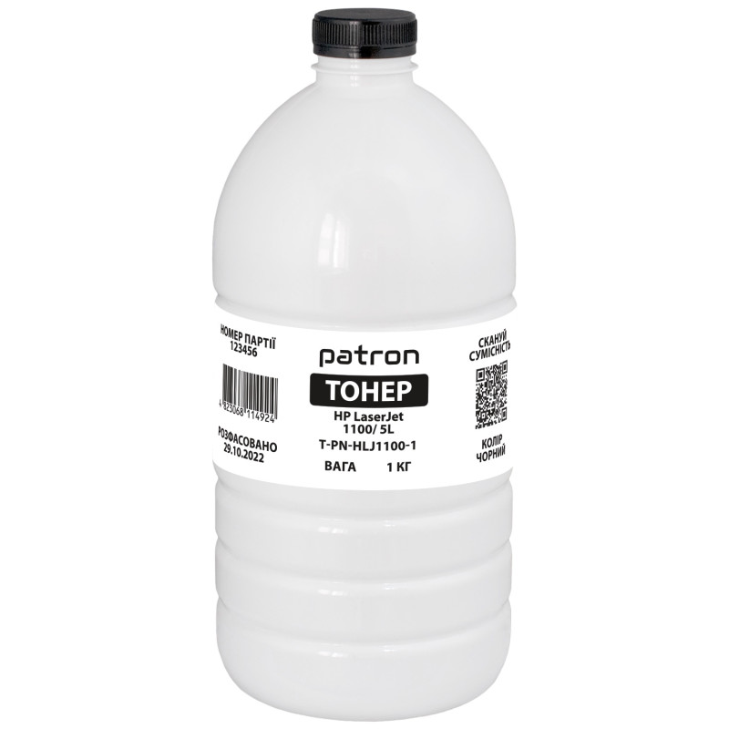 Тонер HP LJ 1100/5L/6L/AX, Canon 460/465/660/1120/800/810/3200, 1 кг, Patron (PN-HLJ1100-1)