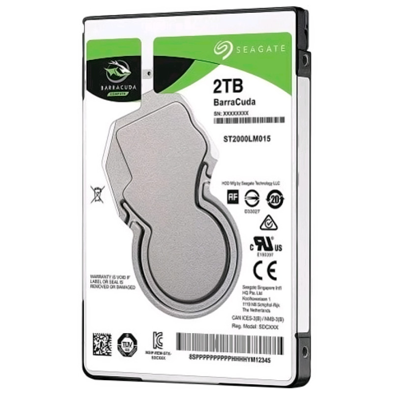 Жорсткий диск 2.5" 2Tb Seagate BarraCuda, SATA3, 128Mb, 5400 rpm (ST2000LM015)