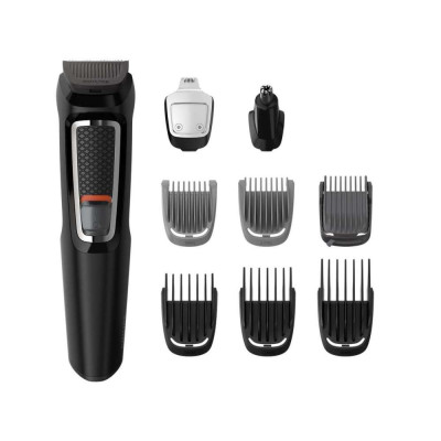 Тример Philips MG3740/15 BK Black, 2 насадки для щетини, 3 насадки для волосся, щіточка для чищення, сумка для зберігання