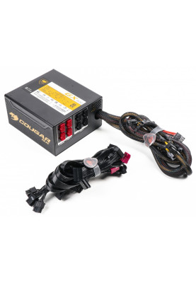 Блок живлення 800W, Cougar GX 800, Black, 140 мм, PFC, 80 Plus Gold, Modular, 20+4 pin, 2x4+4 pin, 4x6+2 pin, 4xMolex, 10xSATA, OVP/OPP/SCP/UVP/OCP