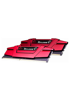 Пам'ять 8Gb x 2 (16Gb Kit) DDR4, 3000 MHz, G.Skill Ripjaws V, Red, 16-18-18-38, 1.35V, з радіатором (F4-3000C16D-16GVRB)