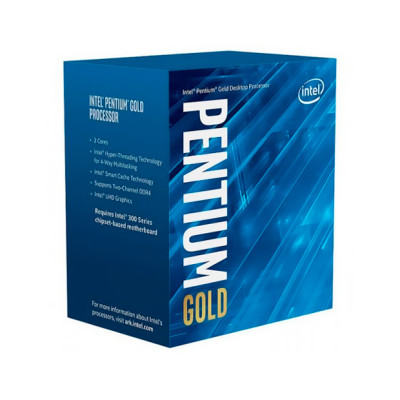 Процесор Intel Pentium Gold (LGA1151) G5400, Box, 2x3.7 GHz, UHD Graphic 610 (1050 MHz), L3 4Mb, Coffee Lake, 14 nm, TDP 54W (BX80684G5400)