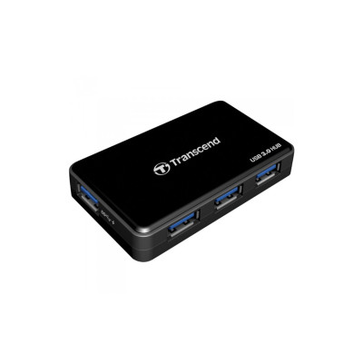 Концентратор USB 3.1 Transcend HUB3, Black, 4 порти USB 3.1, зовнішній БЖ у комплекті (TS-HUB3K)