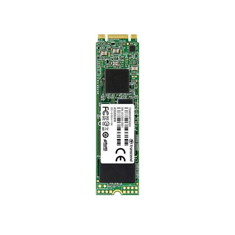 Твердотільний накопичувач M.2 480Gb, Transcend 820S, SATA3, 3D TLC, 530/480 MB/s (TS480GMTS820S)