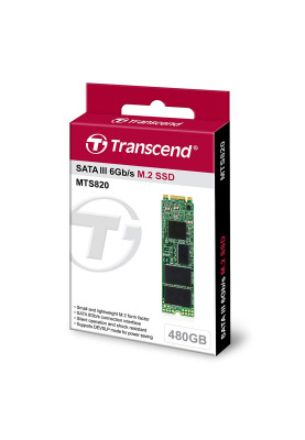 Твердотільний накопичувач M.2 480Gb, Transcend 820S, SATA3, 3D TLC, 530/480 MB/s (TS480GMTS820S)
