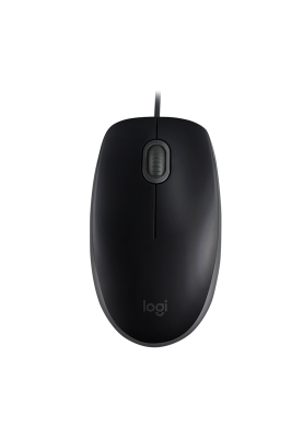 Миша Logitech B110 Silent, Black, USB, оптична, 1000 dpi, 3 кнопки, 1.8 м (910-005508)
