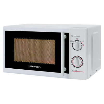 Мікрохвильова піч Liberton LMW-2076M White, 700W, 20 л, механіка, 5 рівнів потужності