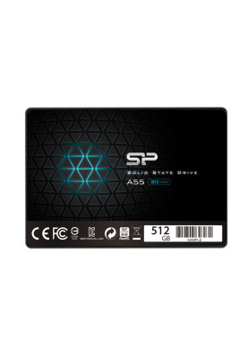 Твердотільний накопичувач 512Gb, Silicon Power A55, SATA3, 2.5", TLC, 500/450 MB/s (SP512GBSS3A55S25)