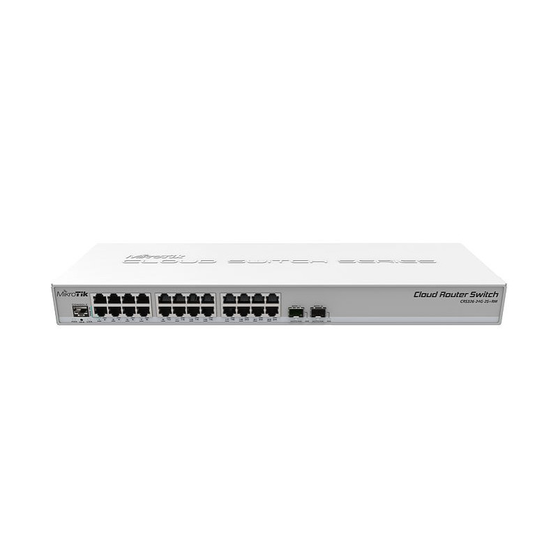 Комутатор MikroTik CRS326-24G-2S+RM, 24 x Gigabit Ethernet, 2 x SFP+