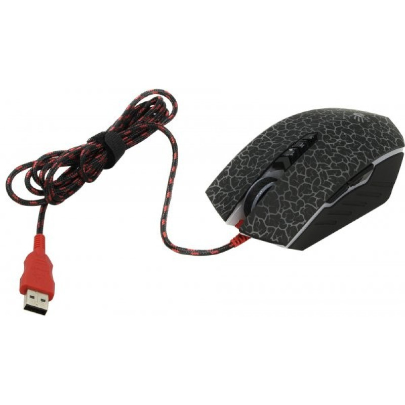 Миша Bloody A70A Black, USB, оптична (сенсор PixArt PMW3327), 1000 - 6200 dpi, 8 кнопок, 1.8 м