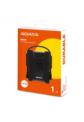 Зовнішній жорсткий диск 1Tb ADATA HD680 "Durable", Black, 2.5", USB 3.2 (AHD680-1TU31-CBK)
