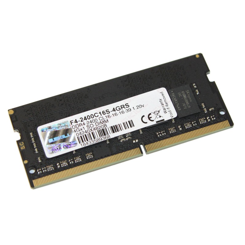 Пам'ять SO-DIMM, DDR4, 4Gb, 2400 MHz, G.Skill Ripjaws, 1.2V, CL16 (F4-2400C16S-4GRS)