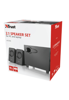 Колонки 2.1 Trust Avora, Black, 9W (2x1.5W + 6W), працює від USB, сабвуфер з регулятором гучності та басу (20442)
