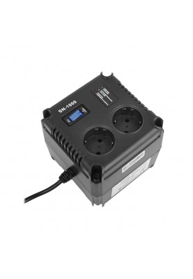Стабілізатор Gemix SN-1000 1000VA (700 Вт), вход. напряжение 140-260В, вых напряжение 220В +-6,8% 50 Гц, цифровые индикаторы