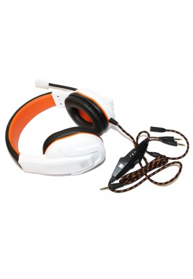 Навушники Gemix N20 Gaming White/Black/Orange, 2 x Mini jack (3.5 мм), накладні, кабель 1.2 м