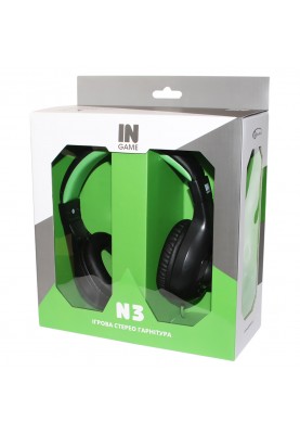 Навушники Gemix N3 Gaming Black/Green, Mini jack, накладні, мікрофон, кабель 1.2 м