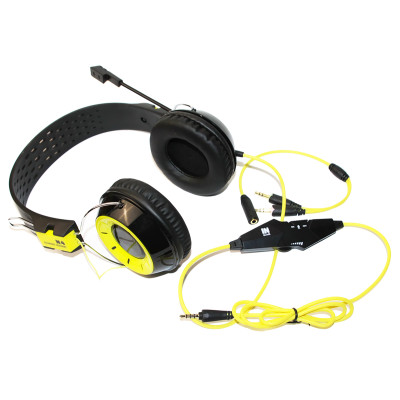 Навушники Gemix N4 Gaming Black/Yellow, 2 x Mini jack (3.5 мм), накладні, кабель 1.2 м