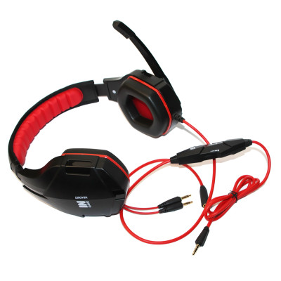 Навушники Gemix N1, Black/Red, 2 x Mini jack (3.5 мм), накладні, кабель 1.2 м