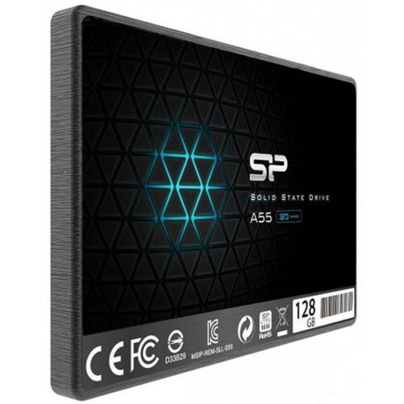 Твердотільний накопичувач 128Gb, Silicon Power Ace A55, SATA3, 2.5", 3D TLC, 530/530 MB/s (SP128GBSS3A55S25)