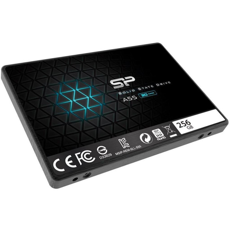 Твердотільний накопичувач 256Gb, Silicon Power A55, SATA3, 2.5", 3D TLC, 530/530 MB/s (SP256GBSS3A55S25)