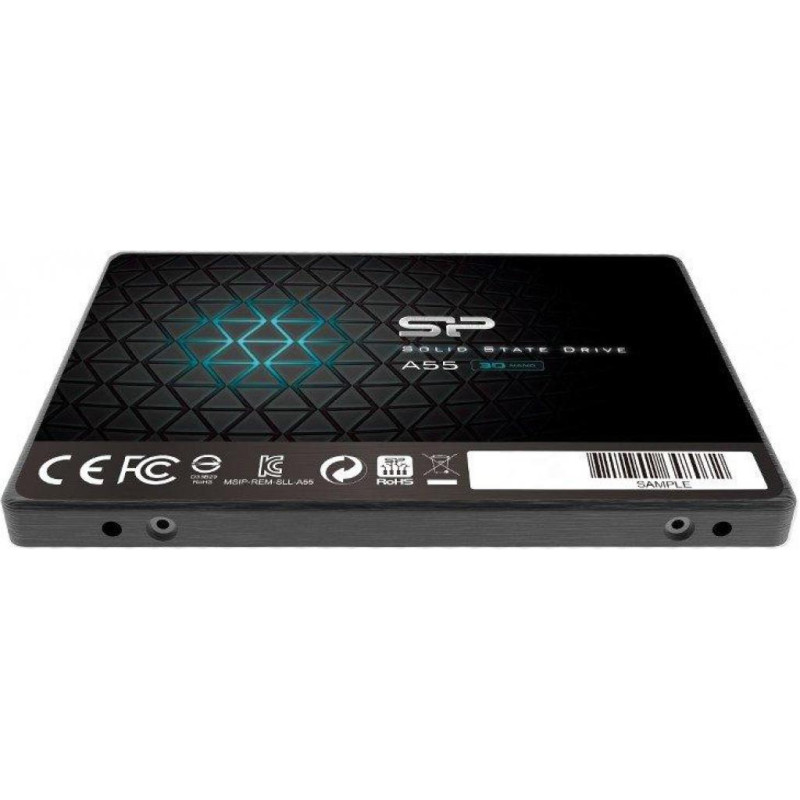 Твердотільний накопичувач 256Gb, Silicon Power A55, SATA3, 2.5", 3D TLC, 530/530 MB/s (SP256GBSS3A55S25)
