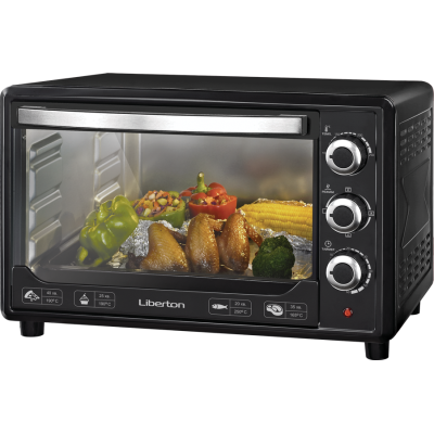 Електродуховка Liberton LEO-480 Black, 2000W, 48 л, конвекція, металевий корпус, індикатор роботи, таймер, 3 режими нагрівання