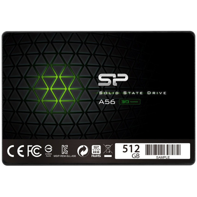 Твердотільний накопичувач 512Gb, Silicon Power A56, SATA3, 2.5", 3D TLC, 560/500 MB/s (SP512GBSS3A56A25)