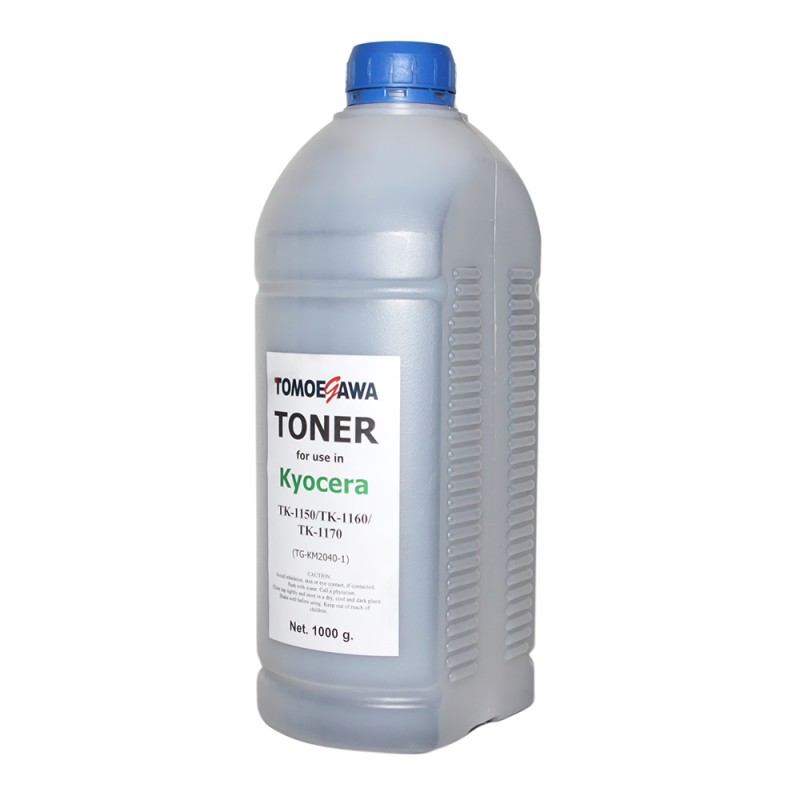 Тонер Kyocera TK-1150/1160/1170, Black, P2040/P2235, M2040/M2135/M2540, банка, 1 кг, Tomoegawa (TG-KM2040-1)