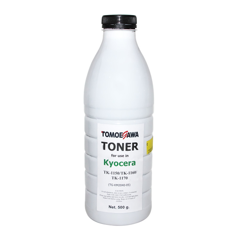 Тонер Kyocera TK-1150/1160/1170, Black, P2040/P2235, M2040/M2135/M2540, банка, 500 г, Tomoegawa (TG-KM2040-05)