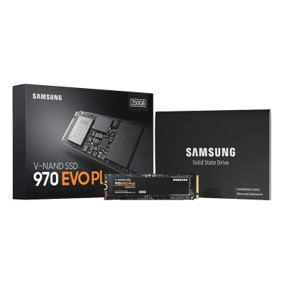 Твердотільний накопичувач M.2 250Gb, Samsung 970 Evo Plus, PCI-E 3.0 x4, MLC 3-bit, 3500/3300 MB/s (MZ-V7S250BW)
