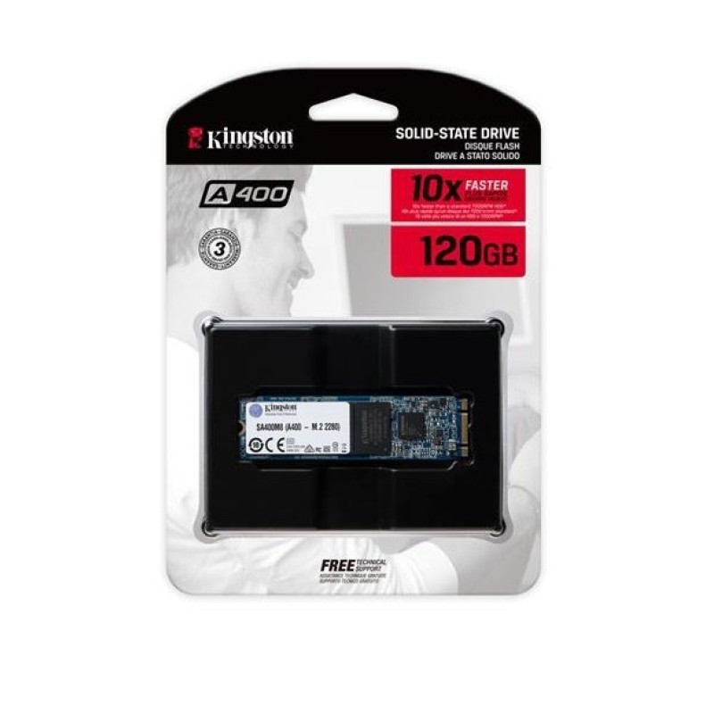 Твердотільний накопичувач M.2 120Gb, Kingston A400, SATA3, TLC, 500/320 MB/s (SA400M8/120G)