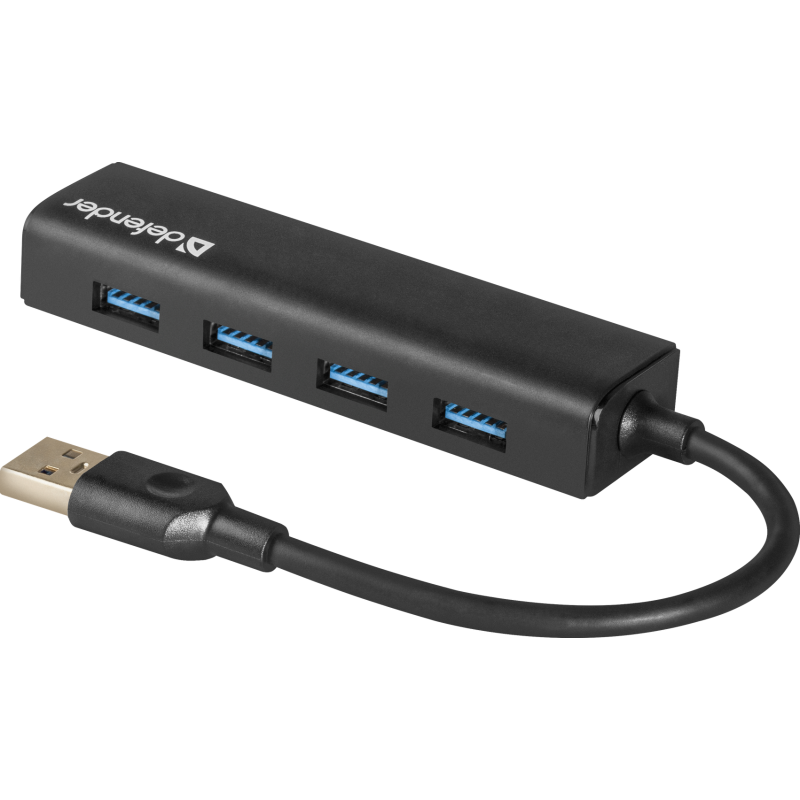 Концентратор USB 3.0 Defender Quadro Express, 4 порти, чорний