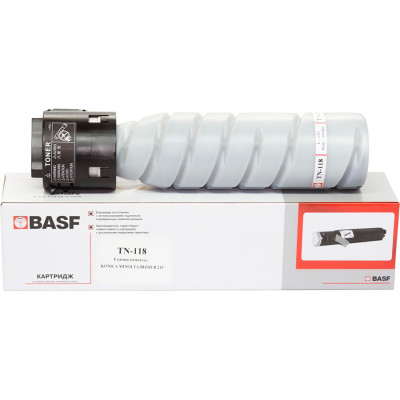 Тонер Konica Minolta TN-118, Black, Bizhub 215, туба, 12 000 стр, BASF (BASF-KT-TN118)