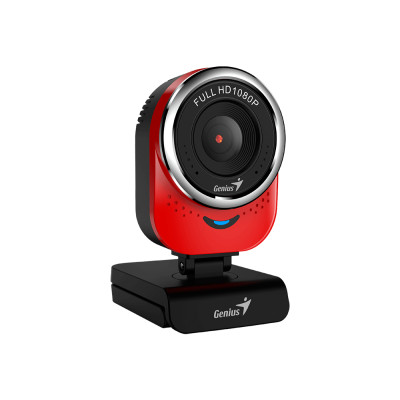 Web камера Genius QCam 6000, Red/Black, 1920x1080/30 fps, мікрофон, фіксований фокус, обертання на 360°, USB