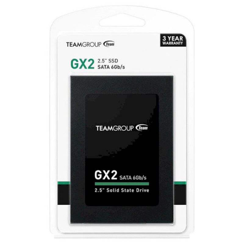 Твердотільний накопичувач 256Gb, Team GX2, SATA3, 2.5", TLC, 500/400 MB/s (T253X2256G0C101)